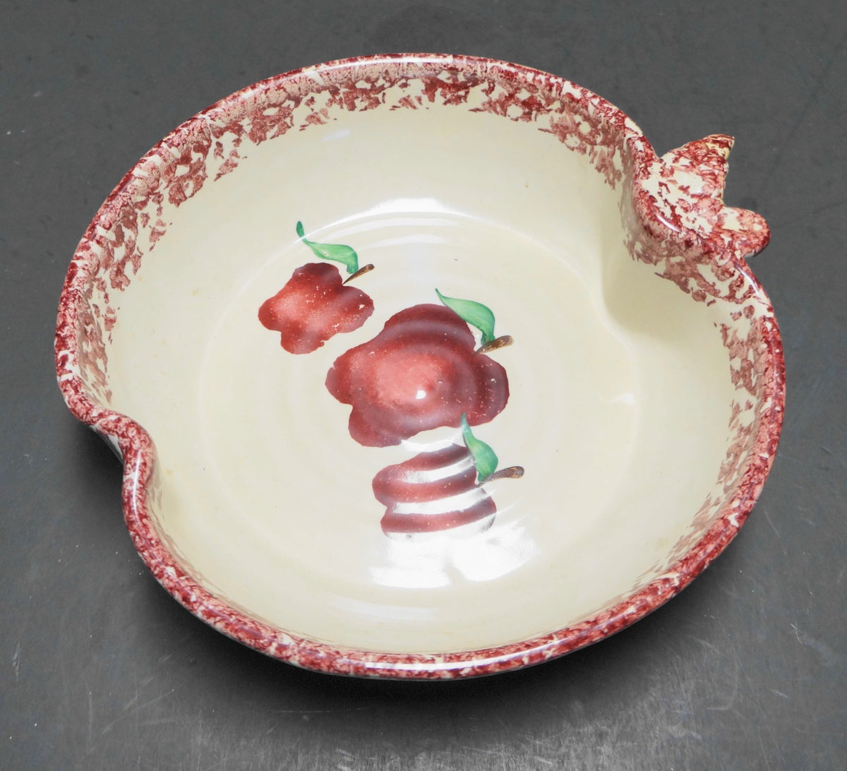 Neher 1995 Apple Torte Baking Dish Spongeware Recipe on Back