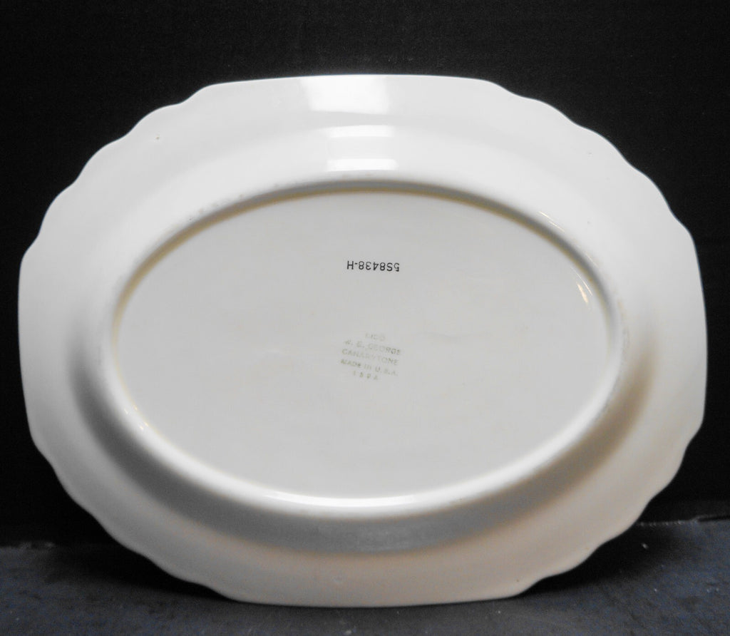 Gaylea WS George Lido Canarytone Oval Platter Fence Tulips