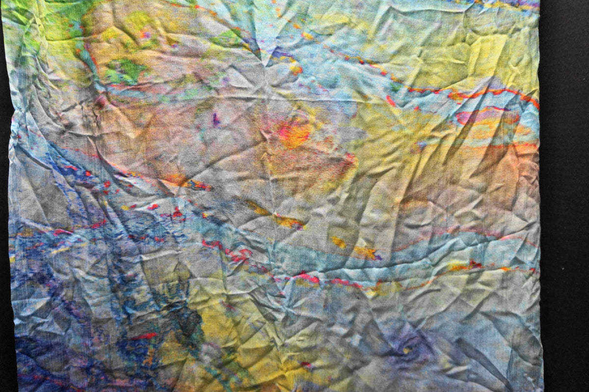 Vida Tie Dye Rainbow Modal Scarf Wrap 28 x 76 Made in India