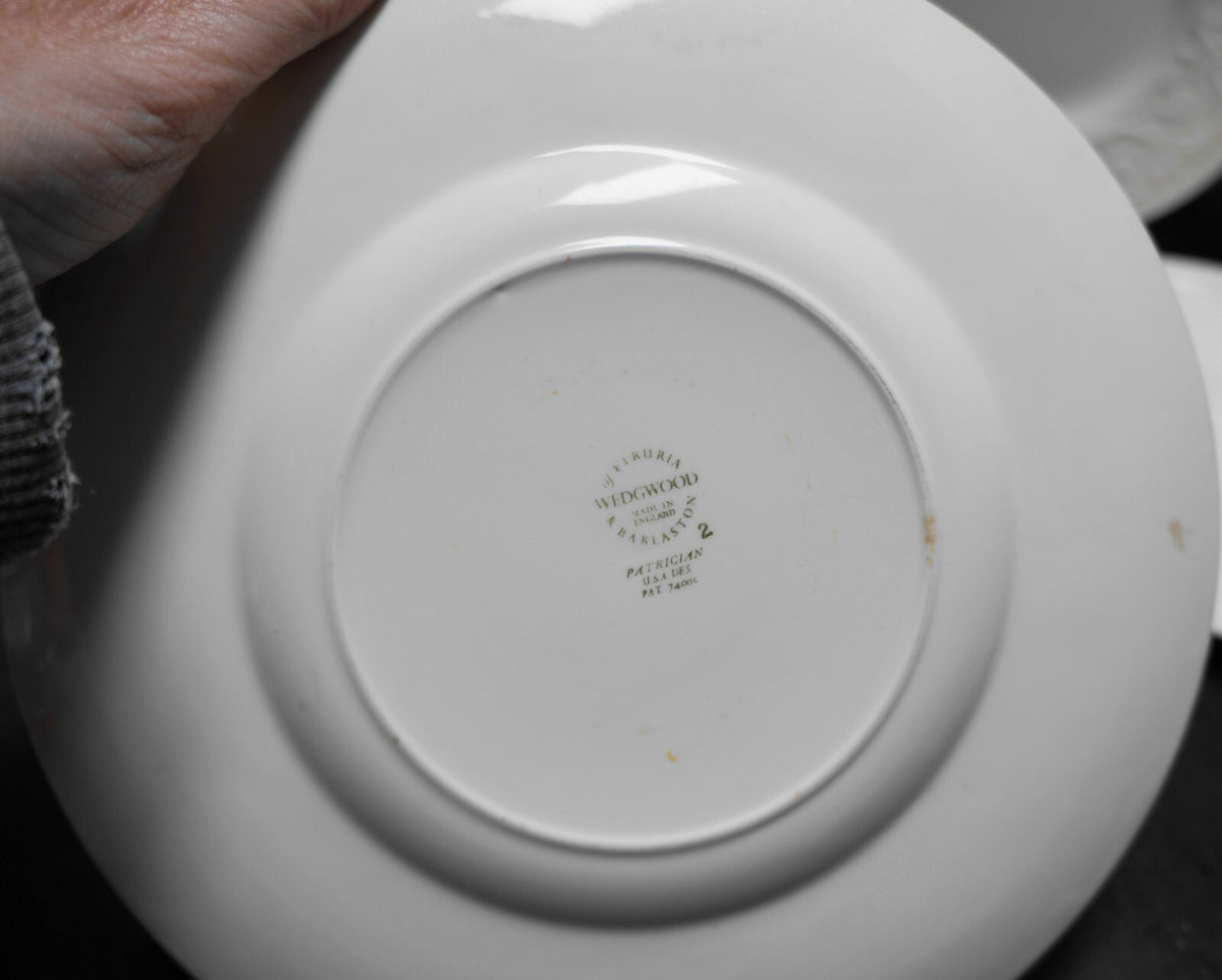 Wedgwood Patrician Cream Embossed Salad Plates Set of 5