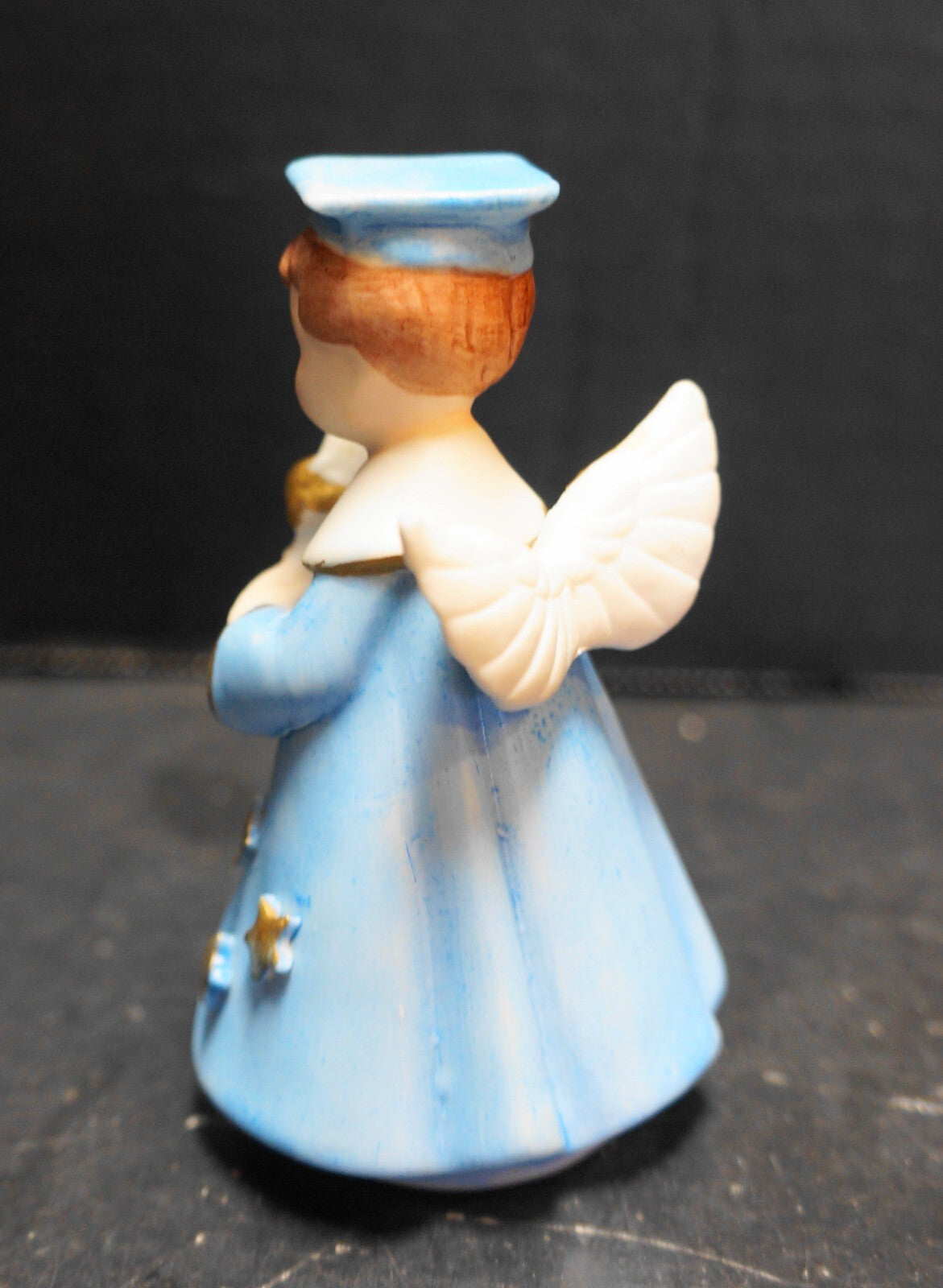 Josef Originals Blue Graduation Boy Angel Figurine Bisque Hand Painted