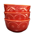 Food Network Fontinella Red Cereal Bowls Set of 3  5 3/4 IN