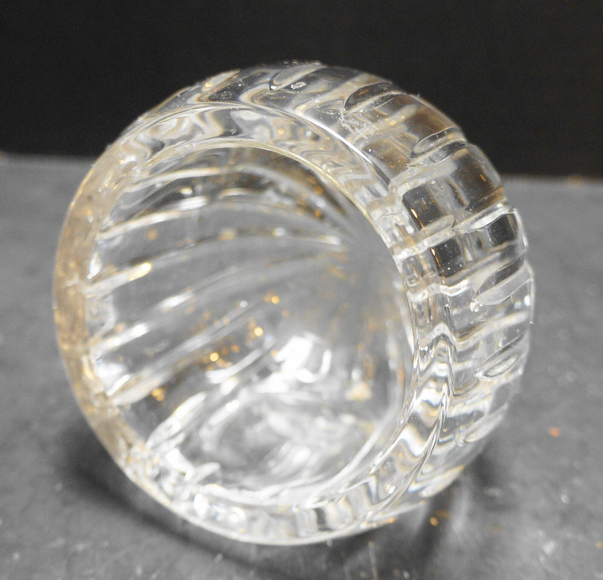 Puthod Cut Crystal Orb Ball Tilt Cigar Ashtray Italy Vintage