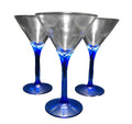 Libbey Domaine Cobalt Blue Stem Martini Glasses Set of 3
