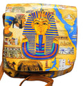 King Tut Pharoah Egypt Printed Purse Blue Gold Brown Vinyl