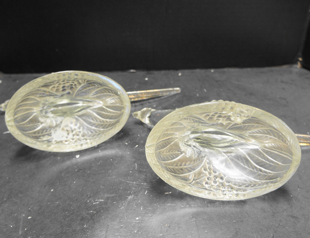 KR Haley American Glass Ring Necked Pheasant Figurines Pair