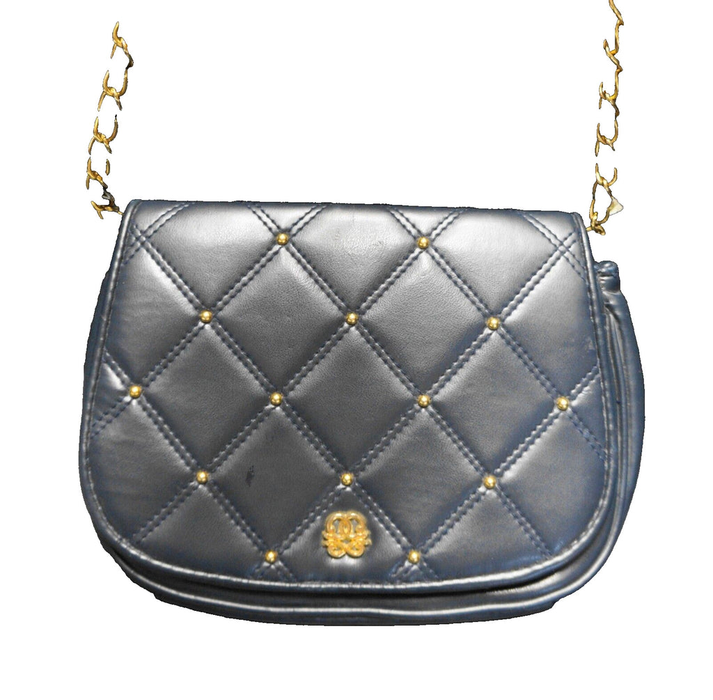 Daniella Bags Navy Blue Quilted Chain Strap