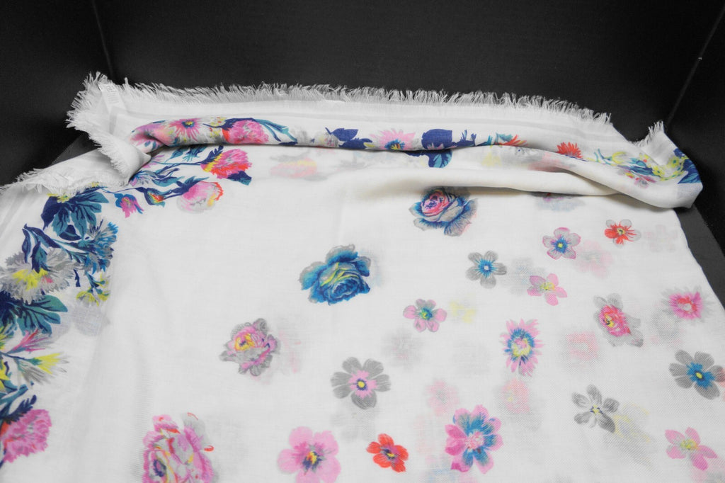 Vera Bradley Garden Grove Floral White Square Scarf