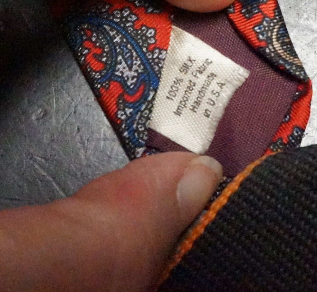 Court House Square Silk Tie USA Red Blue Paisley