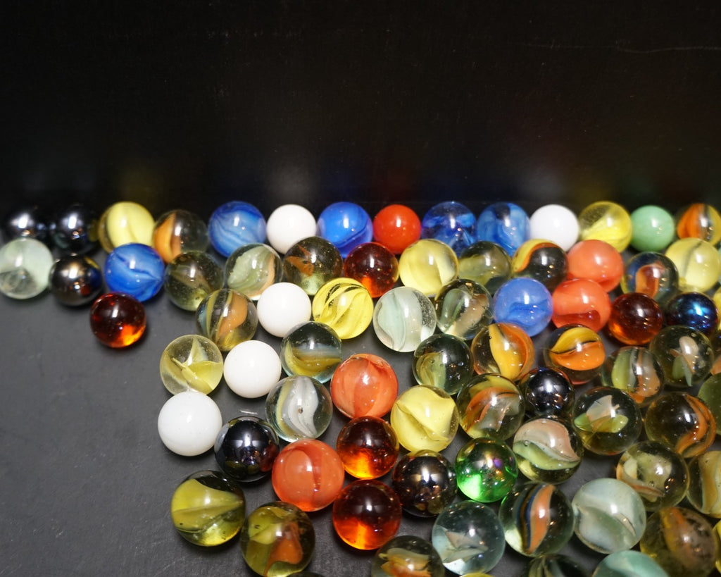 Vintage Glass Marbles Opaque Cat Eyes Mixed Lot 123