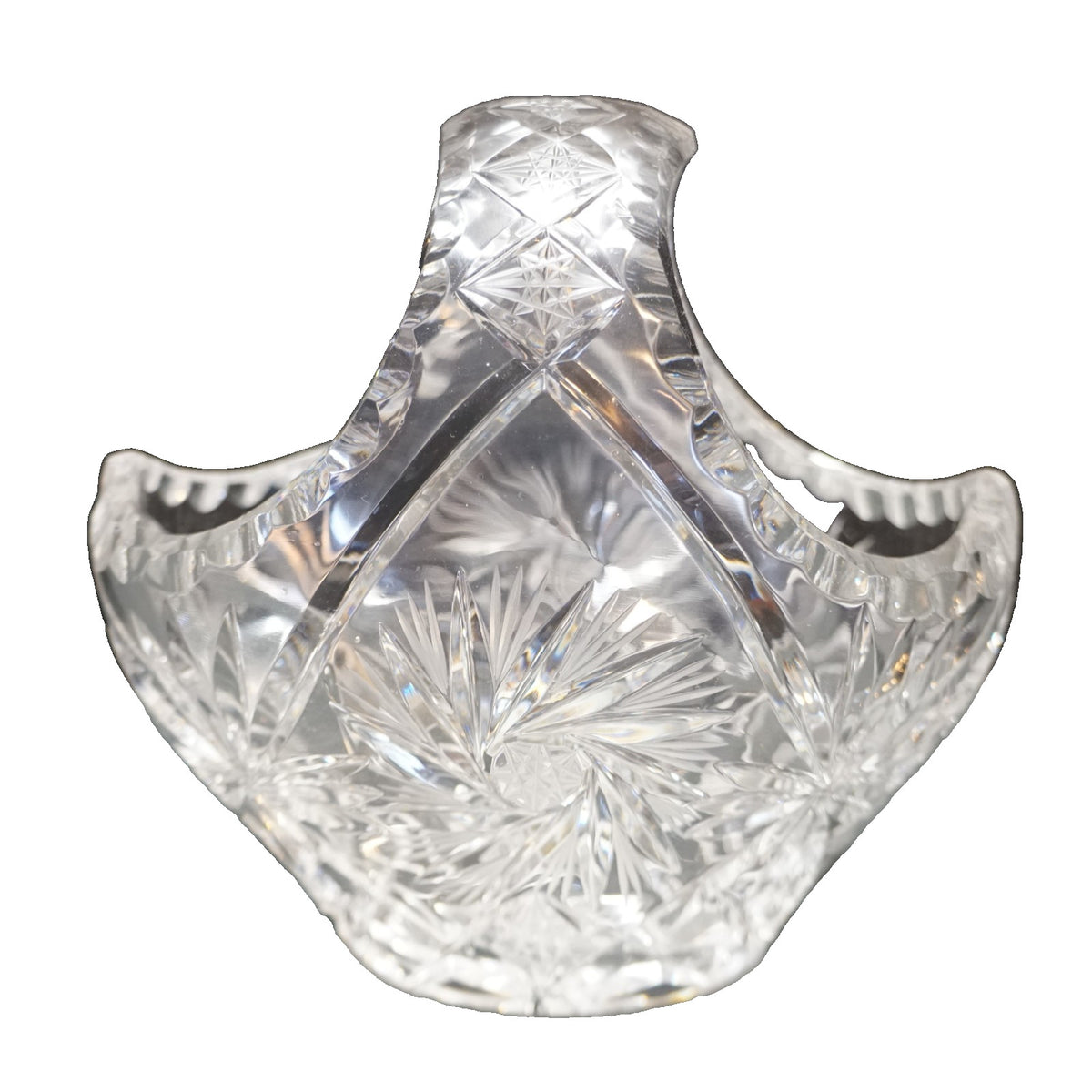 American Cut Eleanor Lead Crystal Small Bride's Basket