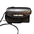 Brighton Black Leather Cowhide Braided Strap Crossbody Organizer Wallet Purse