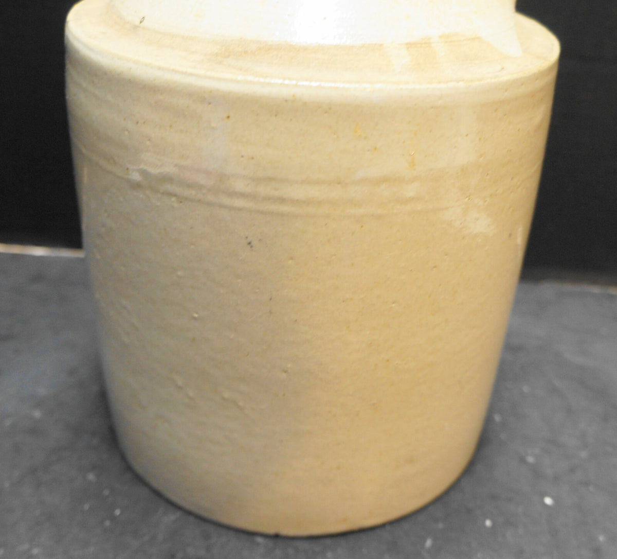 Stoneware Whiskey Jug Cream Salt Glaze C. 1900 11 IN