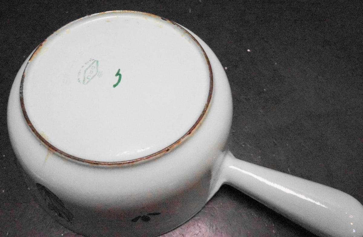 Dru Enamel Tulips Mint Pastel Green Cast Iron Sauce Pan Holland
