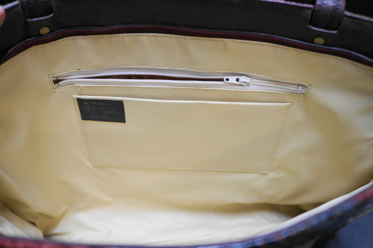 Original by Caprice Snakeskin Patchwork Tote Bag Purse