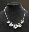 Cato C 1946 Crystal Cage Silvertone Necklace
