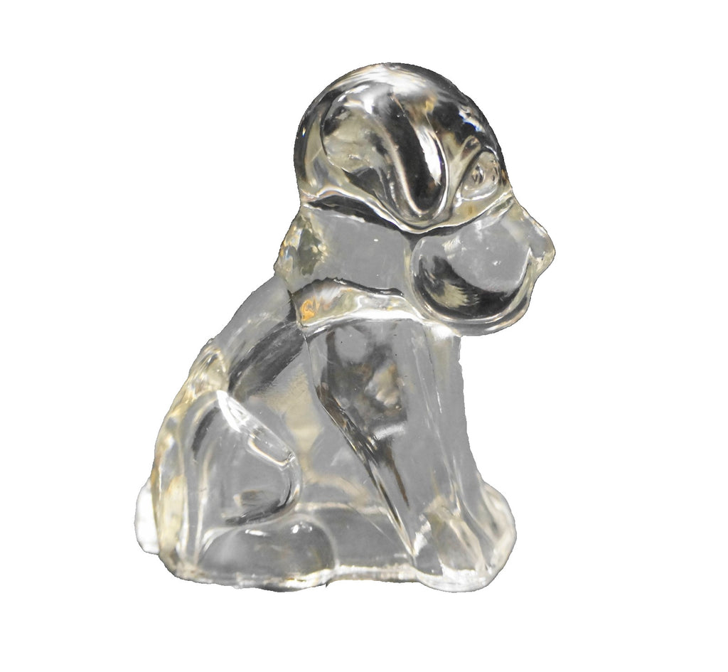Federal Glass Mopey Dog 1940s Clear Candy Container