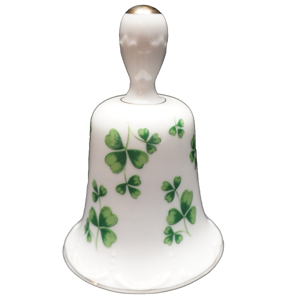 Lefton Shamrock Hand Painted Porcelain Bell Vintage