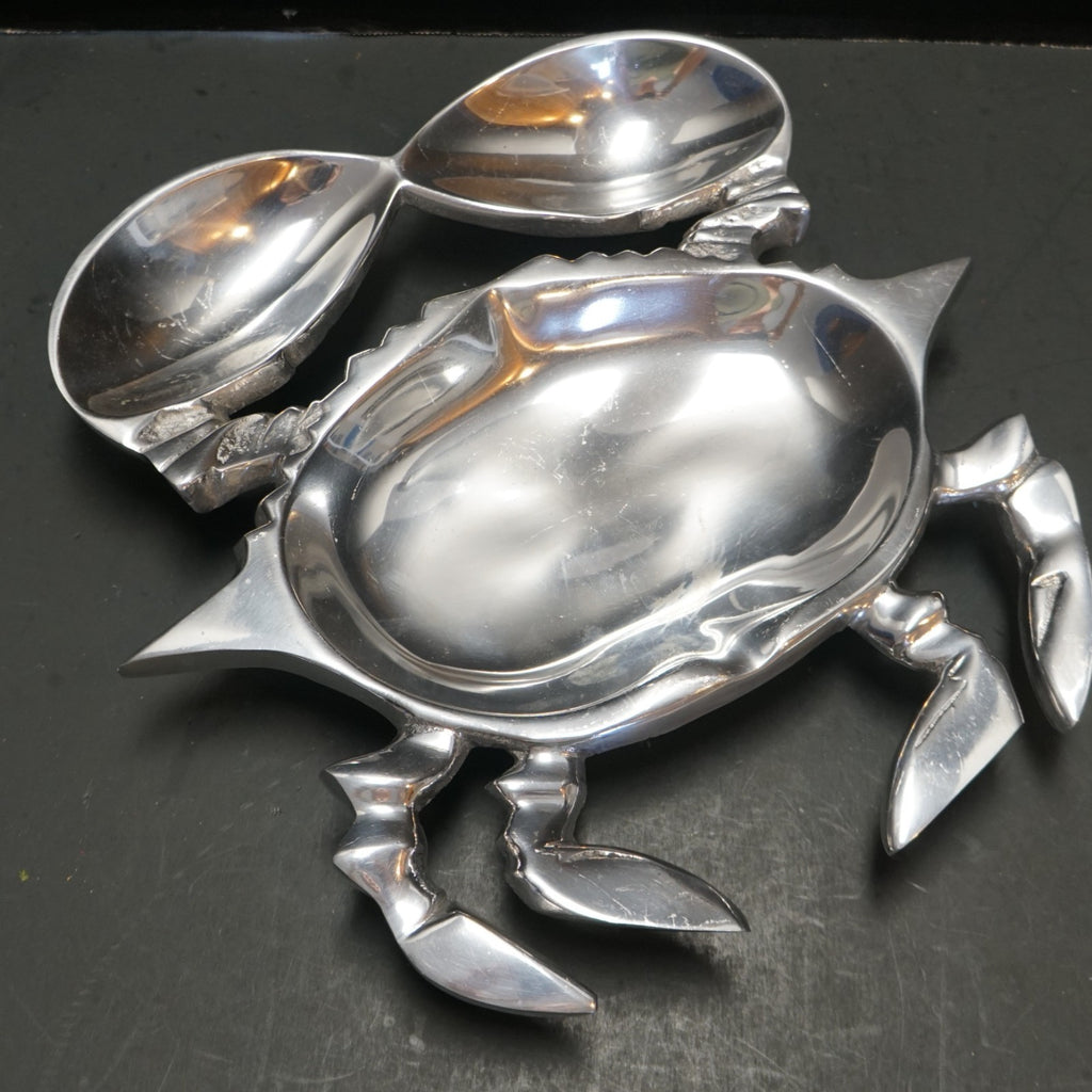 Crab Serving Tray Cast SILVER Aluminum Metal 2007 Target 3 Compartment