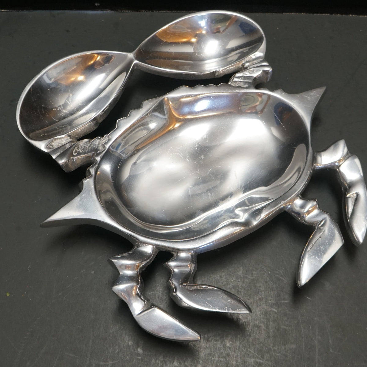 Crab Serving Tray Cast SILVER Aluminum Metal 2007 Target 3 Compartment