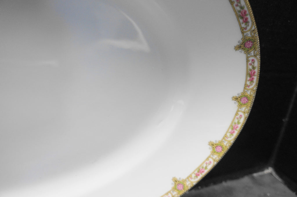 U.C. Limoges FB& CO France Roses Scrolls Border Large Oval Platter