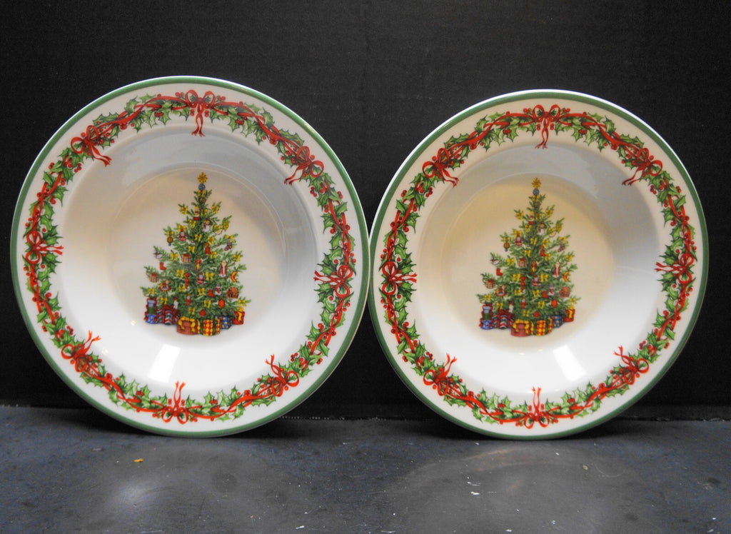 Christopher Radko Holiday Traditions Rim Soup Bowls Pair
