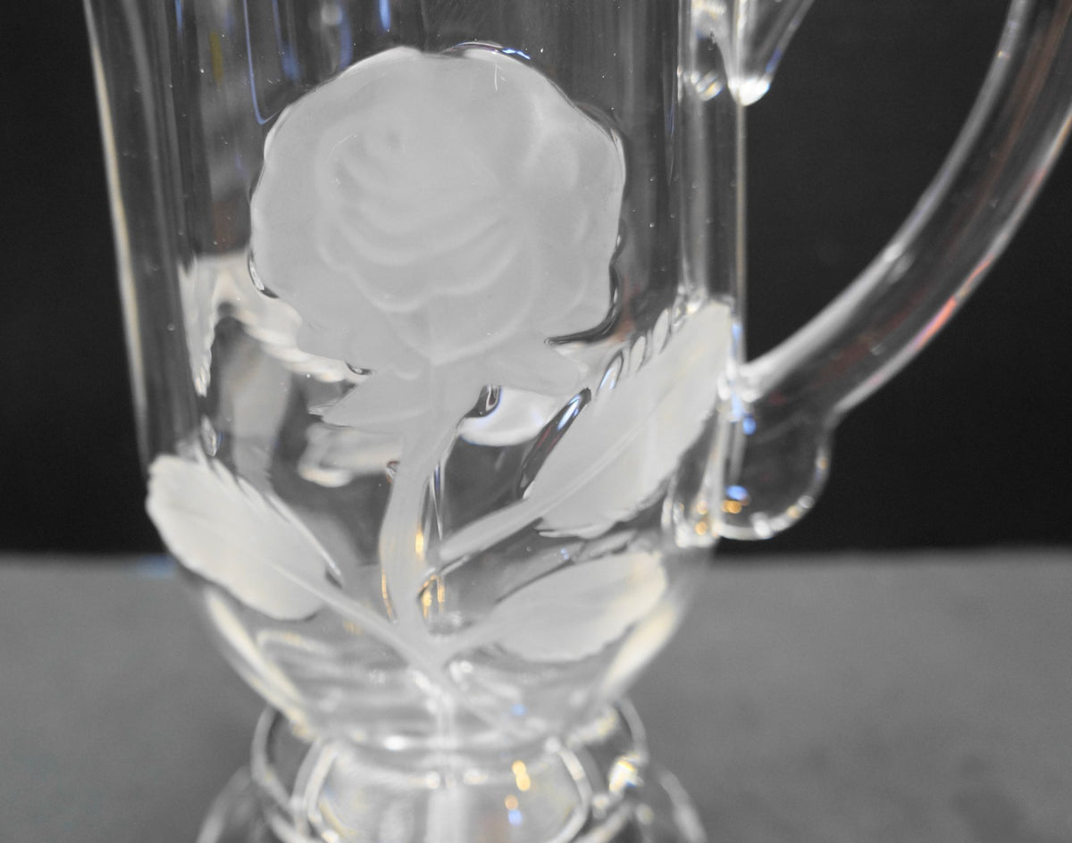 Bouquet Crystal Clear Industries Frosted Roses Pitcher 40 OZ