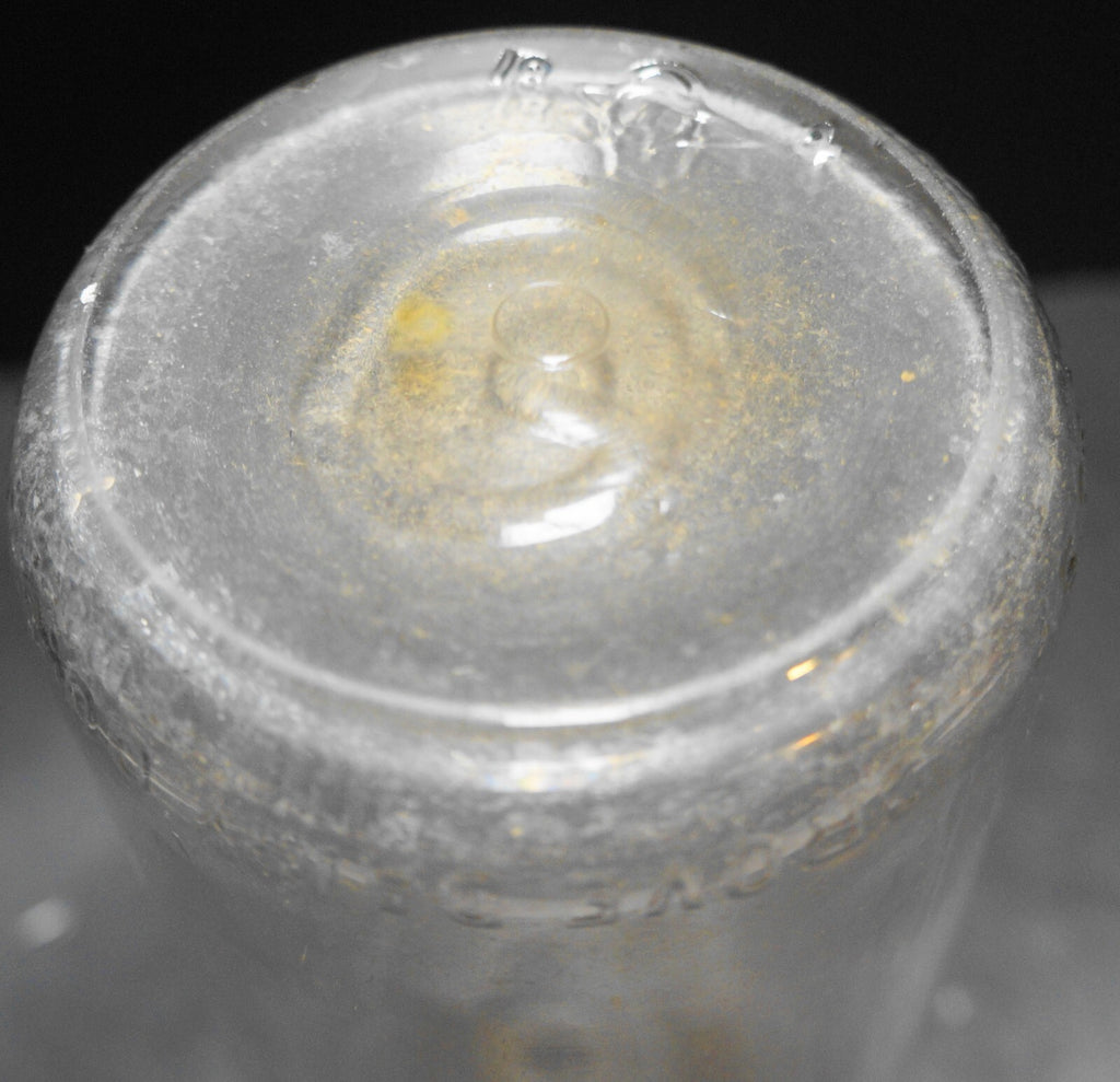 Grove Dairy Co Embossed Clear Glass Quart Milk Bottle