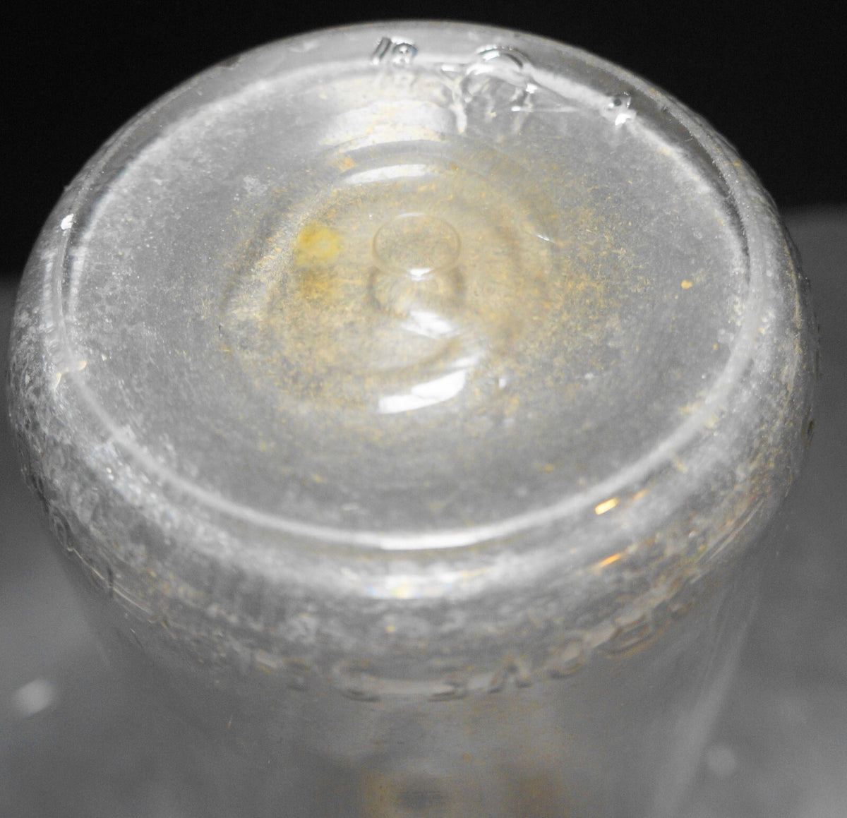 Grove Dairy Co Embossed Clear Glass Quart Milk Bottle