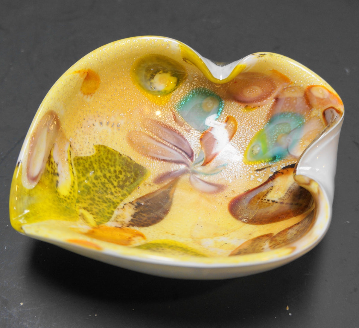 Murano Art Glass Tutti Frutti Ashtray Bowl MCM