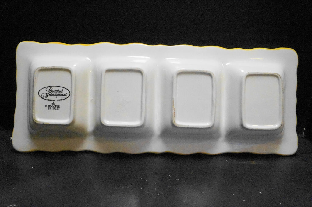 Sidewalk Cafe Jennifer Brinley Certified International 4 Part Relish Tray