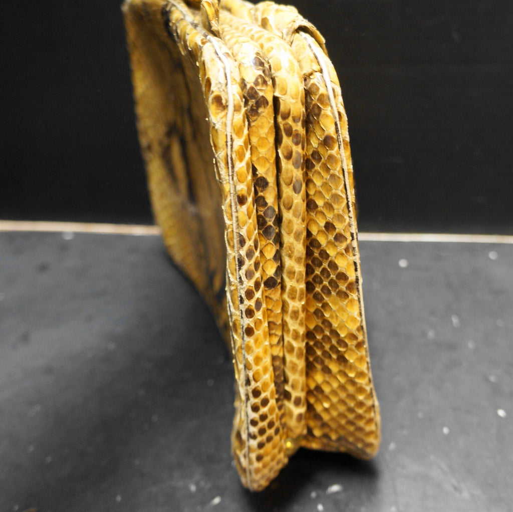 Vintage Python Snakeskin Tan Brown Handbag Purse