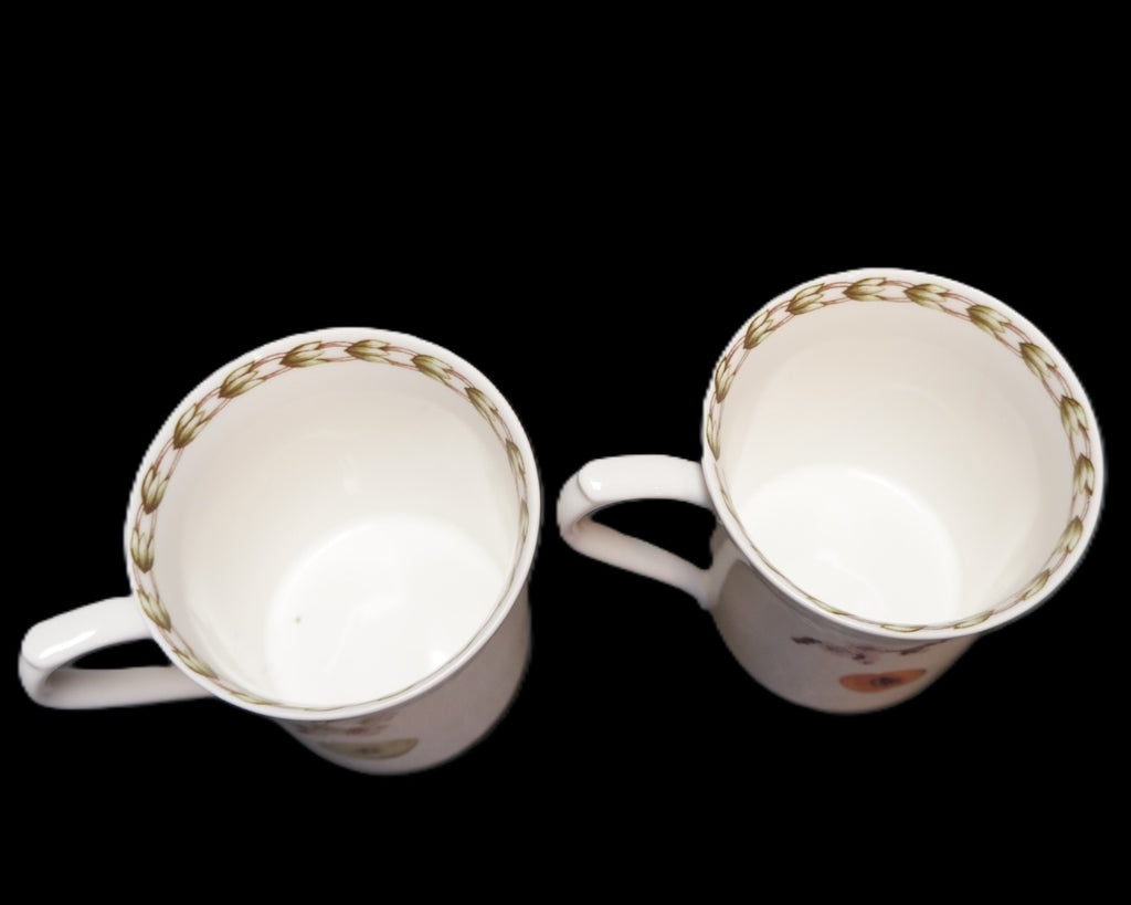 Queen's Hookers Fruit Fine China India Mugs Pair