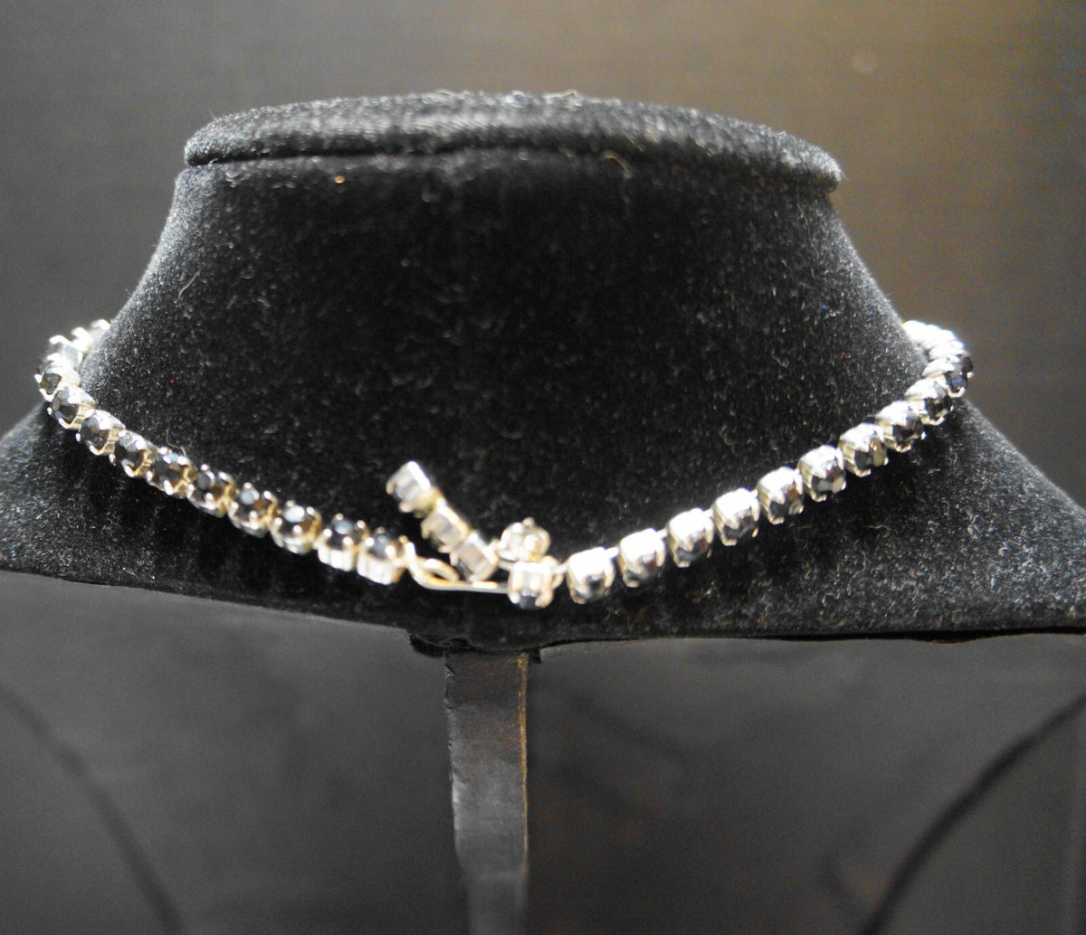 Black Clear Rhinestone Choker Necklace
