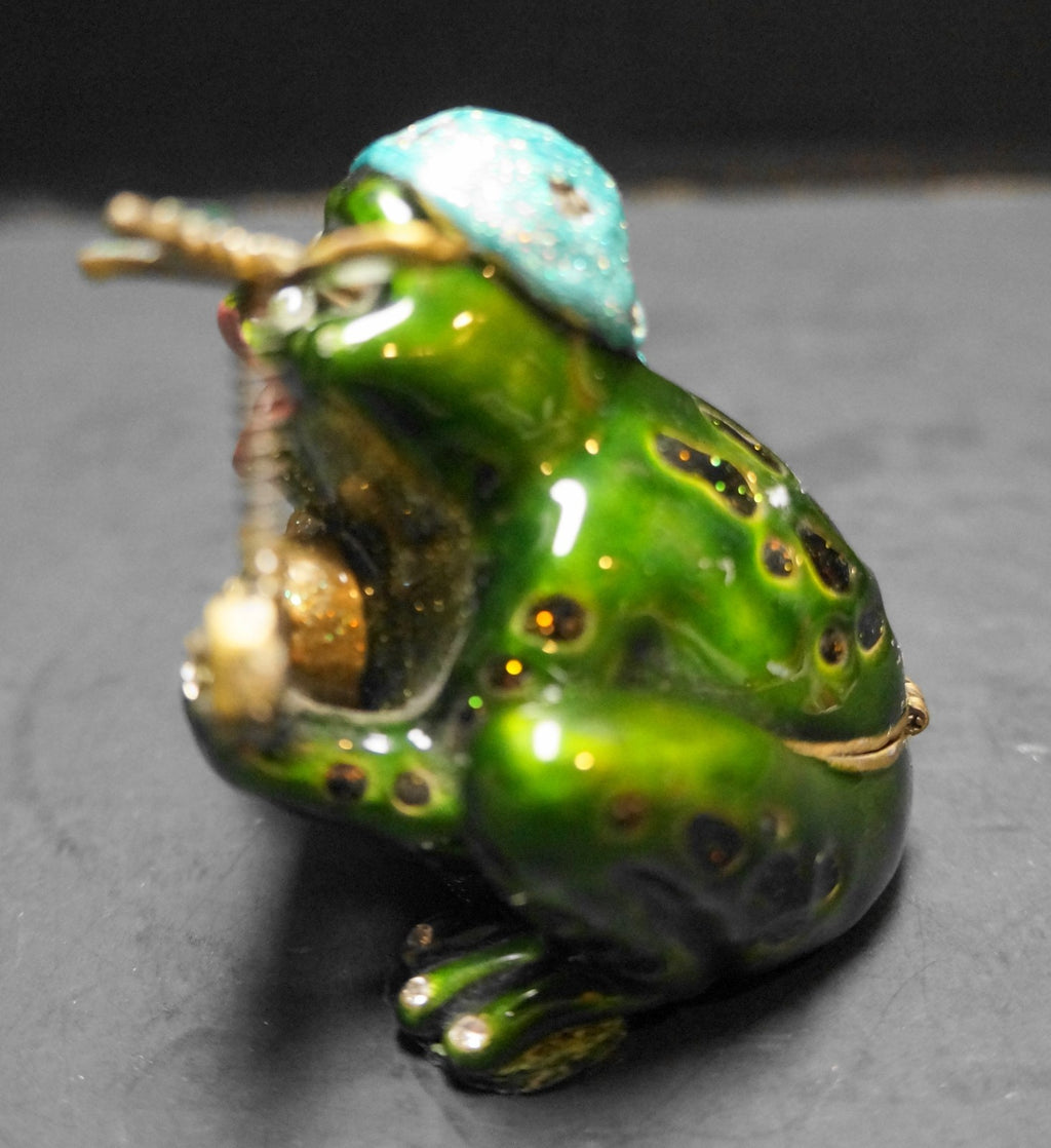 Lacombe Freddy the Frog Enamel Jeweled Trinket Box