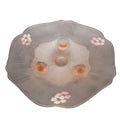 Lancaster Depression Glass Pink Satin Frosted 3 Toed Bowl Hand Painted Flowers