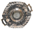 Pink Depression Glass Small Handled Plate Cut Floral Design