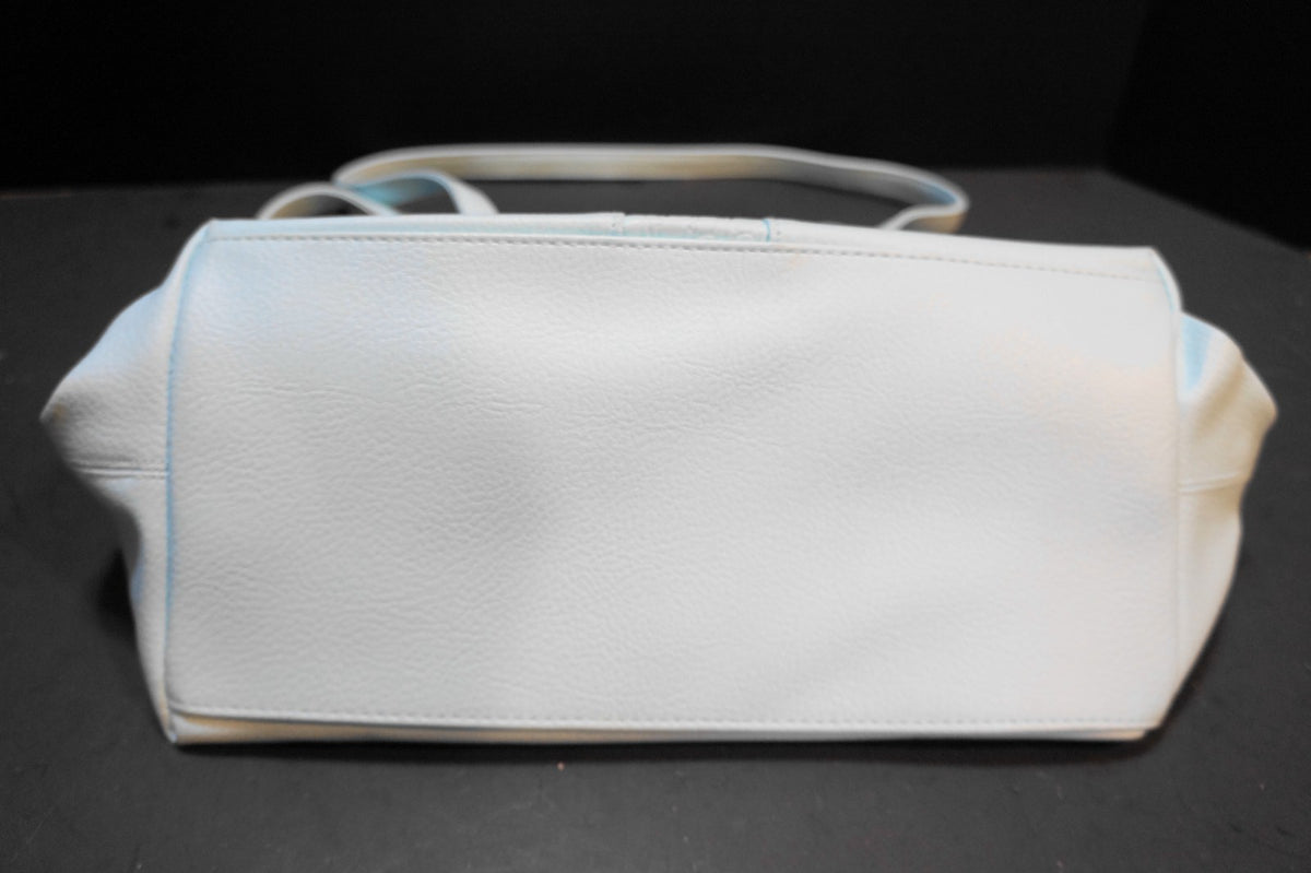 Baby Blue Vinyl Faux Leather Slouchy Purse Shoulder Bag Made in Taiwan 1980s