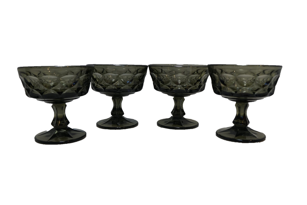 Noritake Perspective Smokey Brown Champagnes Tall Sherbets Set of 4
