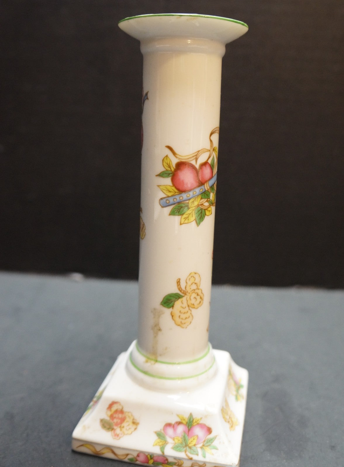 Andrea by Sadek Porcelain Fruit Decorated Candle Stick