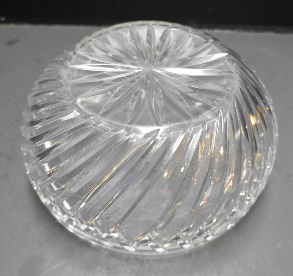 Badash Crystal 1980s Heavy Lead Crystal Diagonal Cut Serving Bowl 8 IN