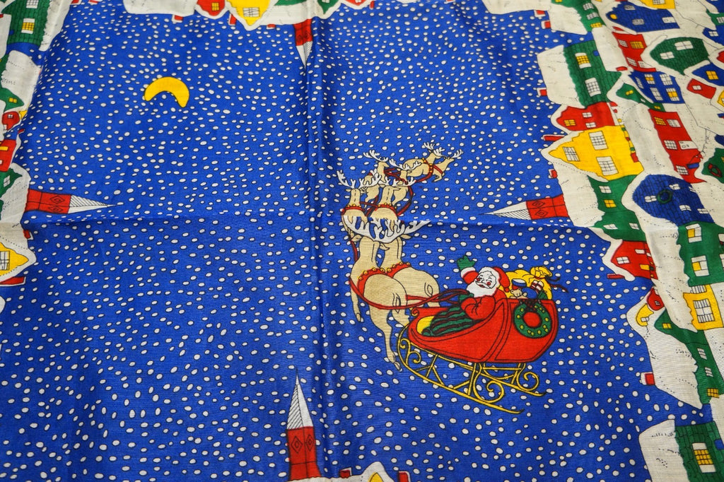 Ginnie Johansen Christmas Scarf 1988 Cotton Print