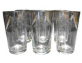 Noritake Sasaki Crystal Bamboo Cut Highball Tumblers 5 IN Set of 5