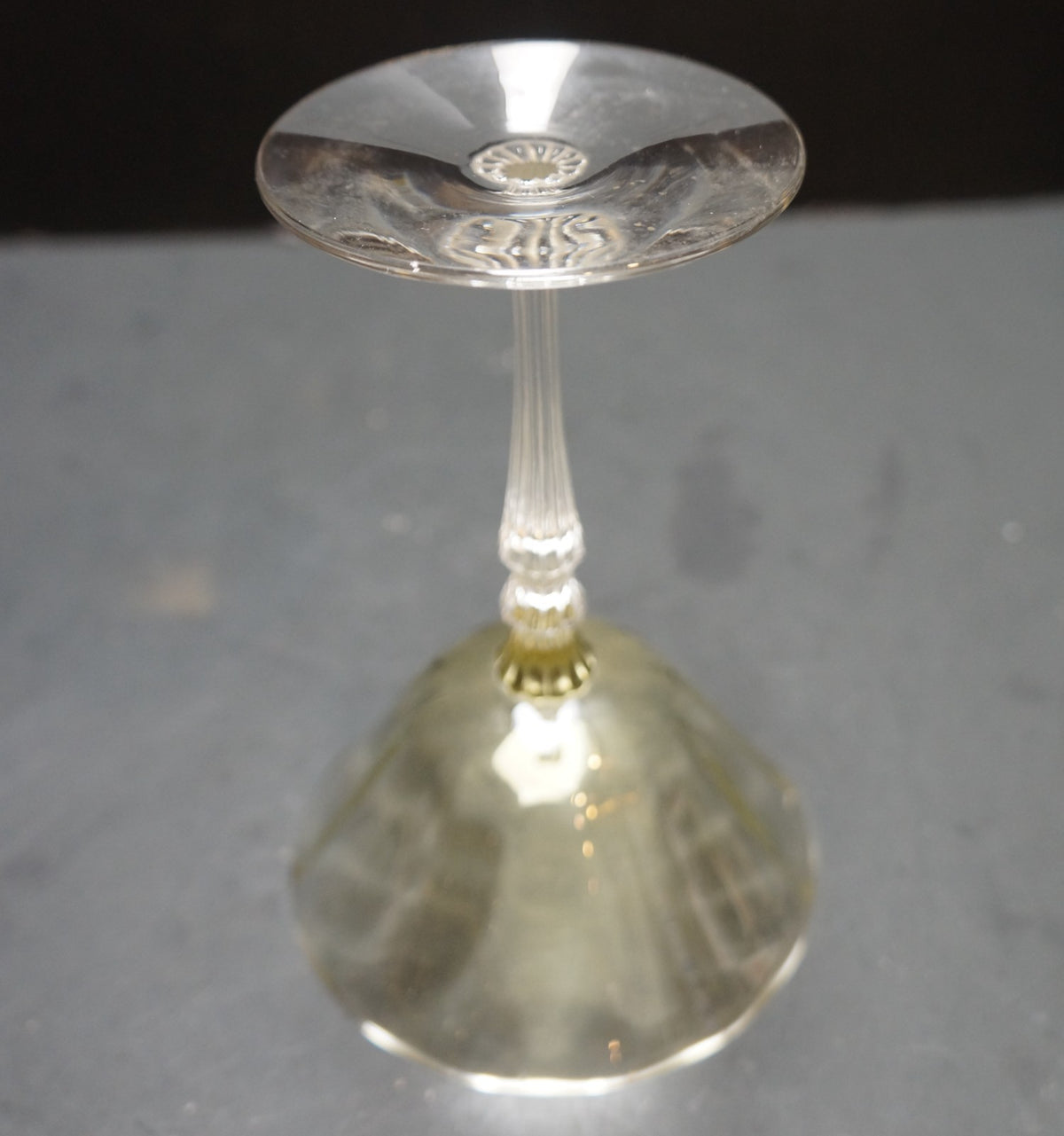 Fostoria Topaz Yellow Optic 5099 5299 Champagne Tall Sherbet