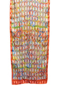 Bright Salmon Orange Pink Multicolor Butterflies Flowers Chiffon Scarf