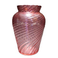 Pilgrim Glass Cranberry Swirl Vase 6 IN
