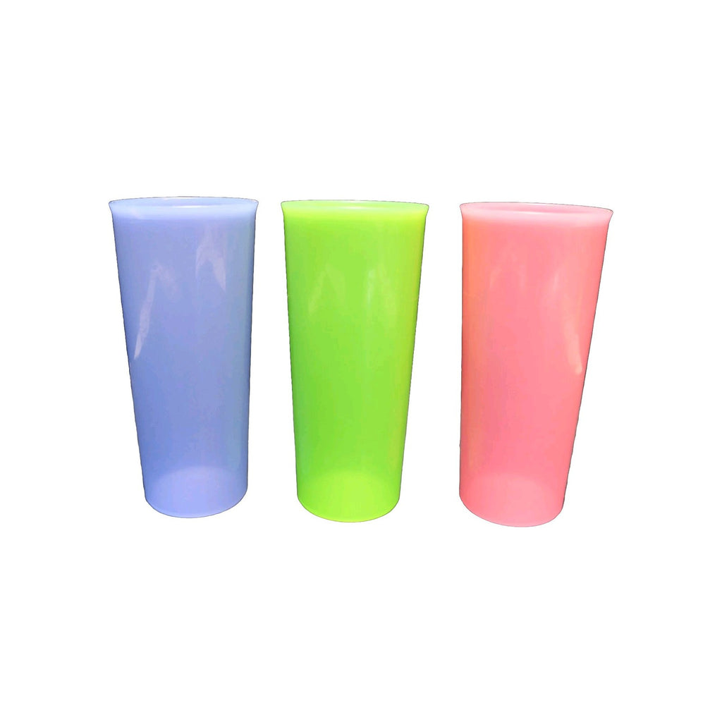 Tupperware Bright Pastel Tumblers Set of 3 16 oz 5107-D No Lids