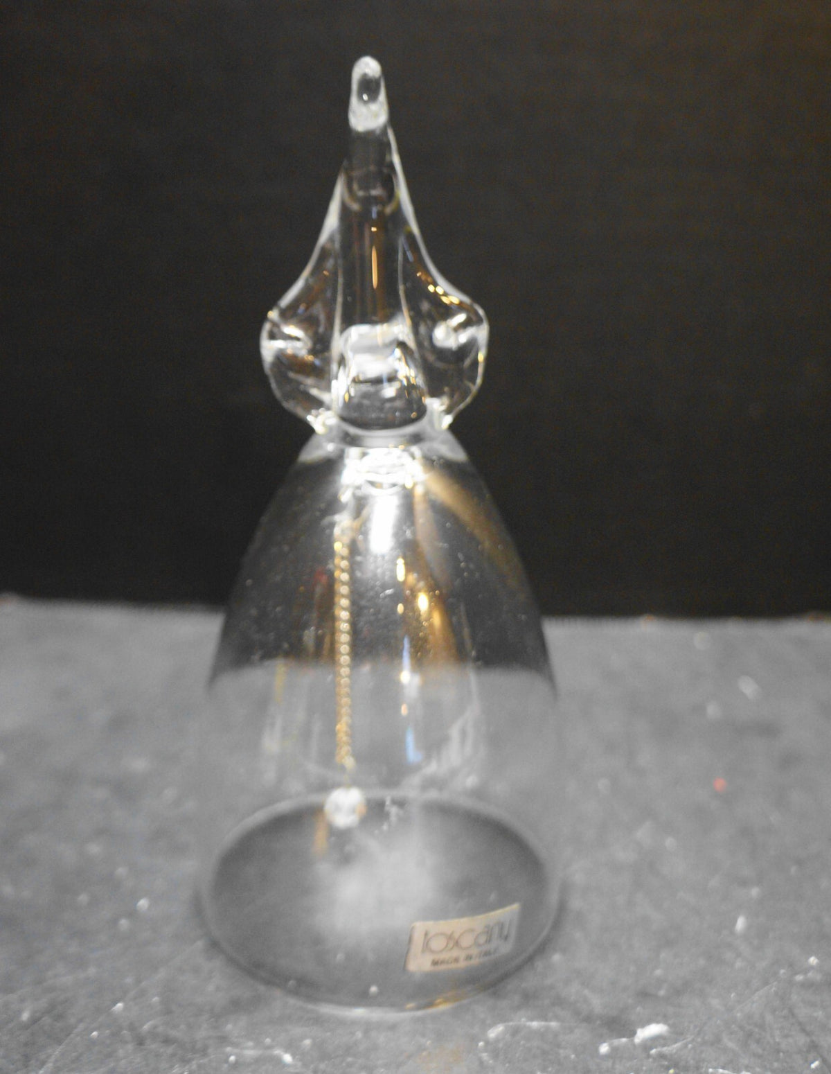 Toscany Made in Italy Penguin Clear Blown Glass Bell