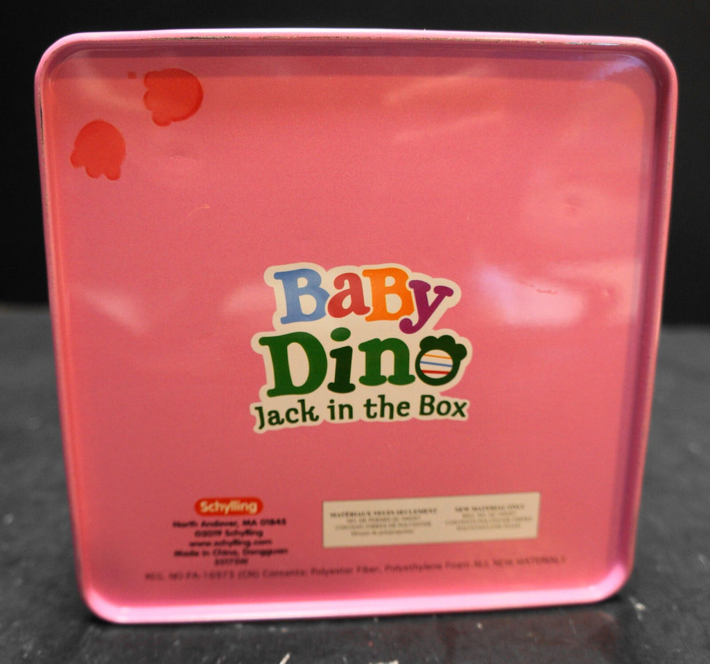 Schylling Baby Dino Jack in the Box GUC 2019 Lilthographed Metal