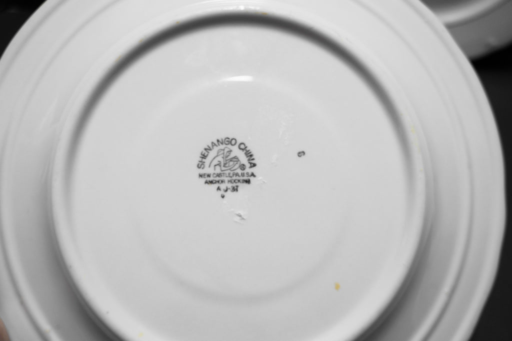 Ubi Tempus Quiescit Tree Shield Arm Sword Logo Restaurant Ware Plates Shenango